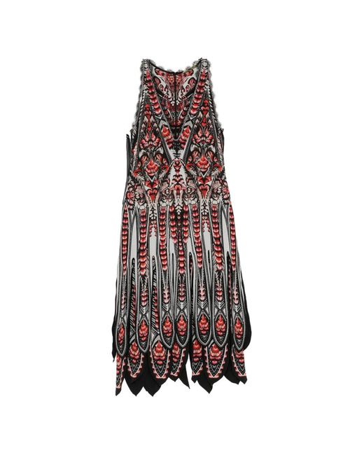 Roberto Cavalli White Graphic Printed Midi Dress
