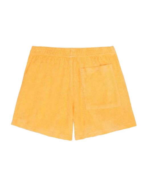 Sporty & Rich Yellow Ny Tennis Club Cotton Shorts