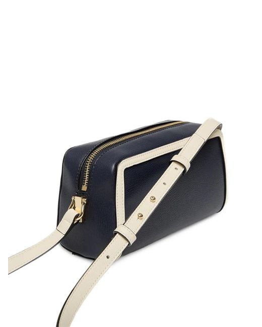 Tommy Hilfiger Blue Logo-Plaque Monogram Strap Shoulder Bag