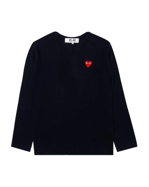 COMME DES GARÇONS PLAY Blue Heart-Logo Sweater for men