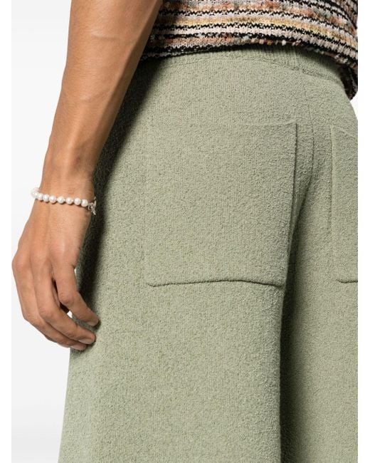 Nanushka Green Drawstring-waist Knitted Shorts - Men's - Nylon/organic Cotton for men