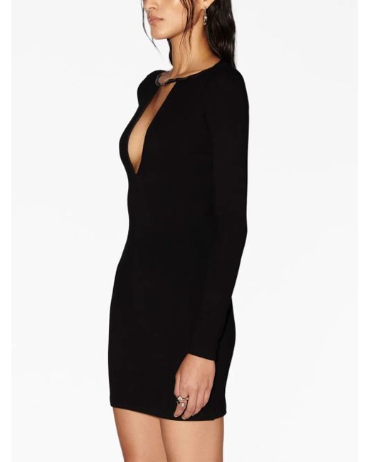 Robe Courte À Col V Ambush en coloris Black