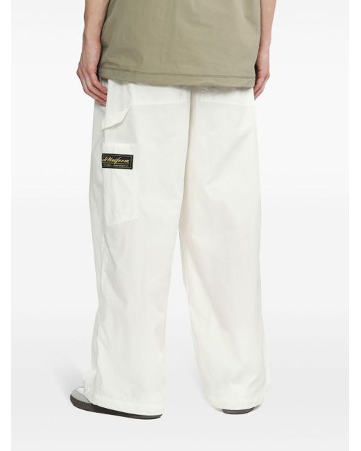 Izzue White Logo-appliqué Loose-fit Trousers for men
