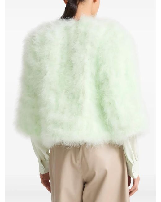 Yves Salomon Green Feather Jacket