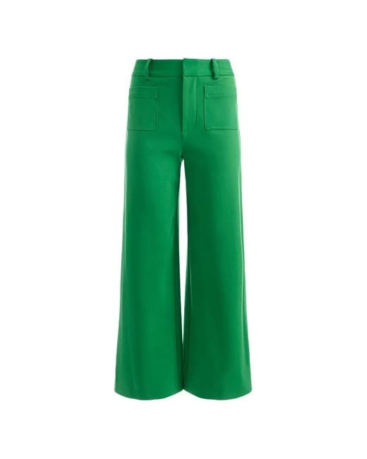 Alice + Olivia Green Zoe Patch-Pocket Trousers