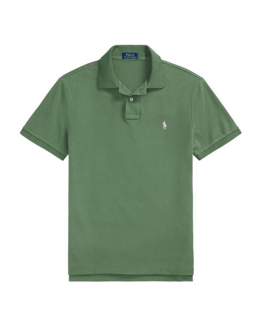 Polo Ralph Lauren Green Embroidered Pony Mesh Polo Shirt for men