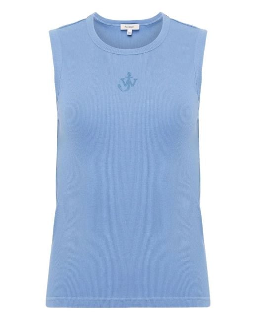 J.W. Anderson Blue Logo-Embroidered Tank Top