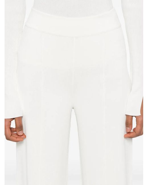 Ermanno Scervino White Flowing Wide-Leg Pants With High Waistscervino