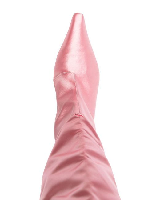 Alexander Wang Pink Viola 65mm Feather-trim Knee-high Boots