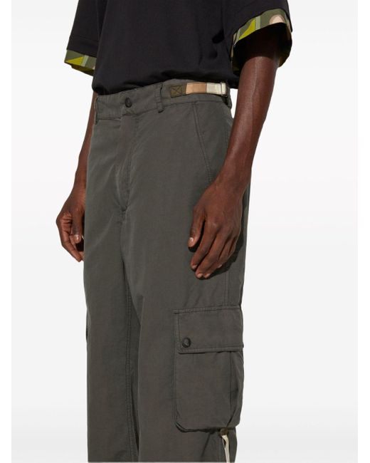 Emilio Pucci Gray Toile Cargo Trousers for men