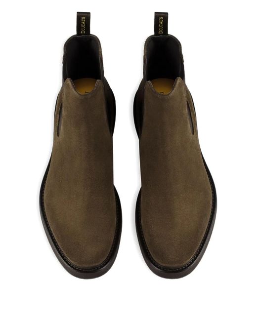 Doucal's Brown Suede Elastic-Sided Boots for men