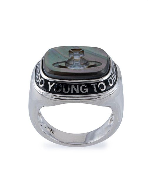 Vivienne Westwood Gray Damiano Orb-stamp Signet Ring