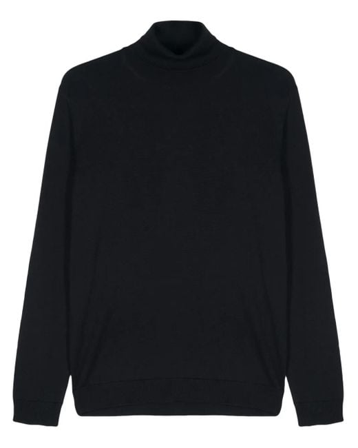 Nuur Black Roll-Neck Merino Jumper for men