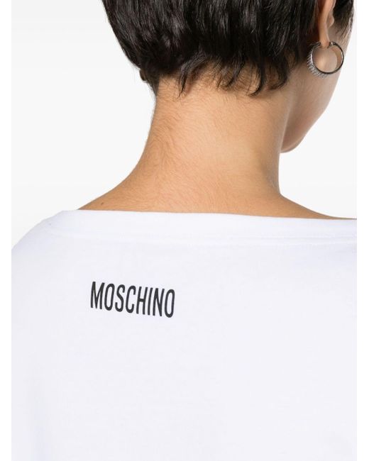 Moschino White Exclamation Mark-print Cotton T-shirt