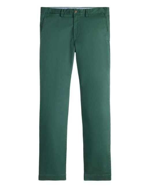Polo Ralph Lauren Green Stretch Twill Trousers for men