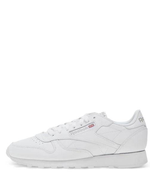 Reebok White Lace-Up Leather Sneakers