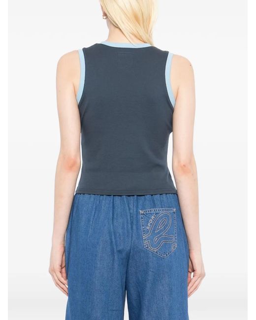 SPORT b. by agnès b. Blue Dino Logo-Patched Tank Top