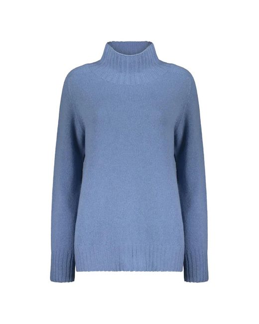 Moorer Blue High-Neck Cashmere Sweater