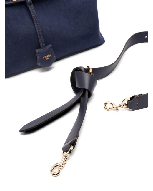 Fendi Blue Mittelgroße By The Way Schultertasche