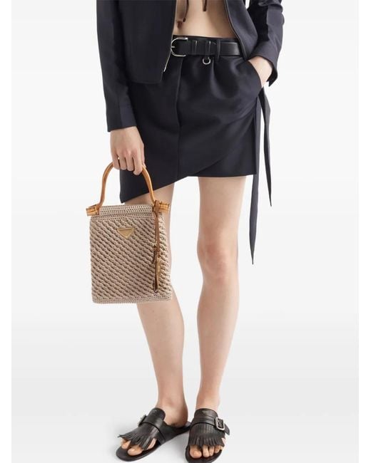 Prada Asymmetrische Wikkelrok in het Black