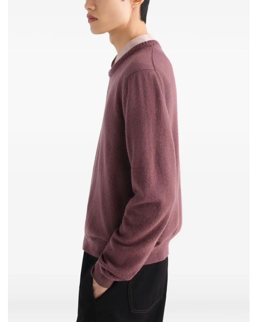 Lemaire Purple Crew-Neck Sweater for men