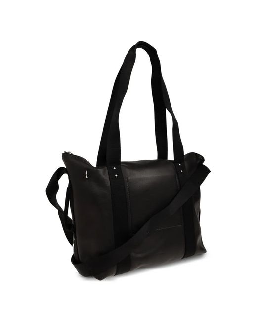 Rick Owens Black Trolley Leather Tote Bag