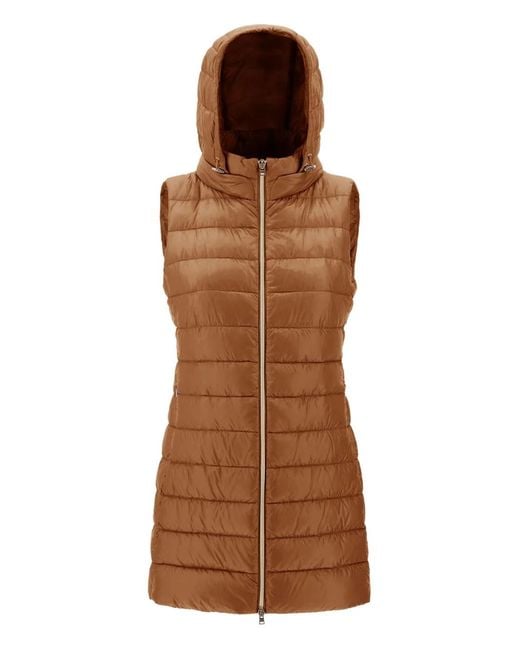 Chaleco Acolchado Con Capucha Herno de color Brown