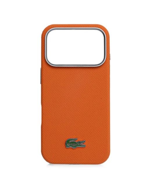 Lacoste Orange Coque D'Iphone 17 Pro À Plaque Logo