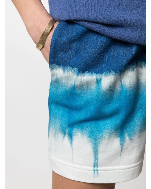 Alberta Ferretti Blue Tie-Dye Track Shorts
