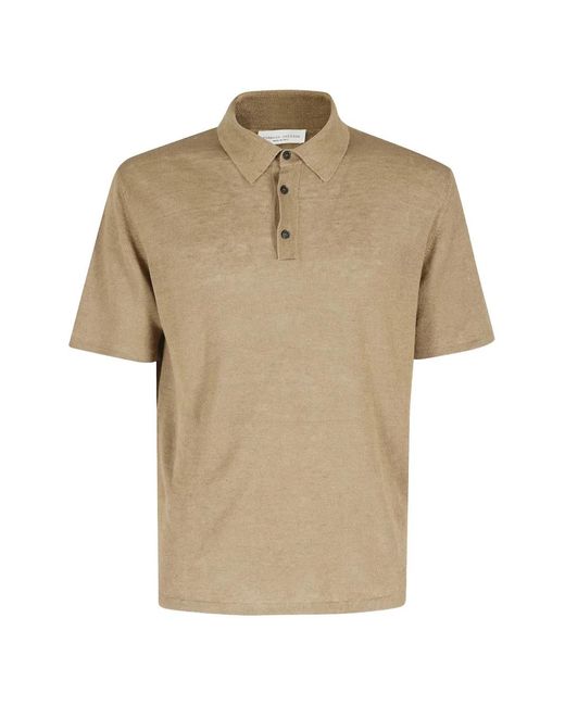 Roberto Collina Natural Buttoned Polo Shirt for men