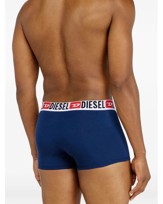 DIESEL Blue Lot De Trois Boxers À Logo All-Over for men