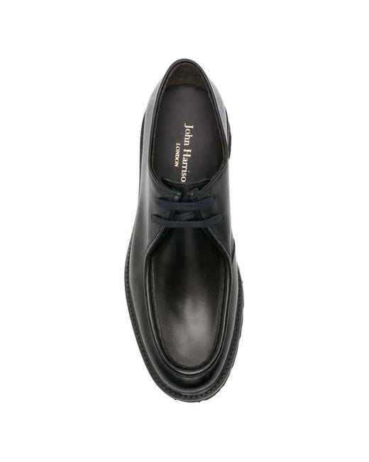 JOHN HARRISON Black Leather Derby Shoes for men