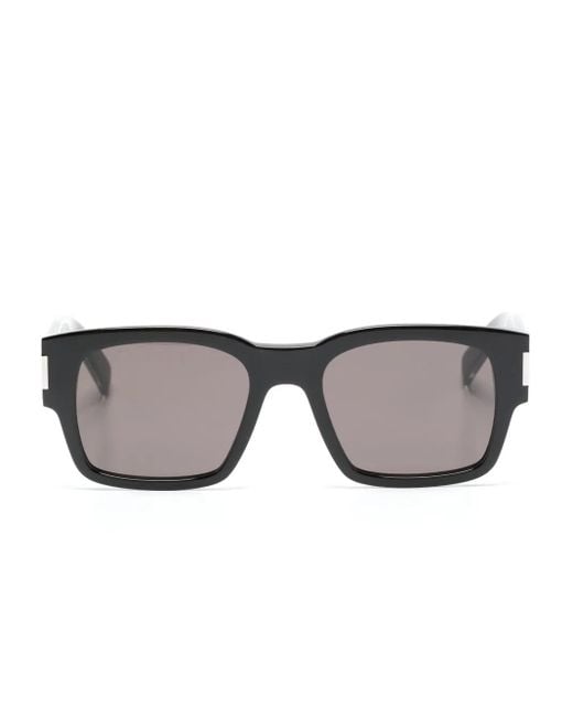 Saint Laurent Gray Logo-Engraved Square-Frame Sunglasses for men