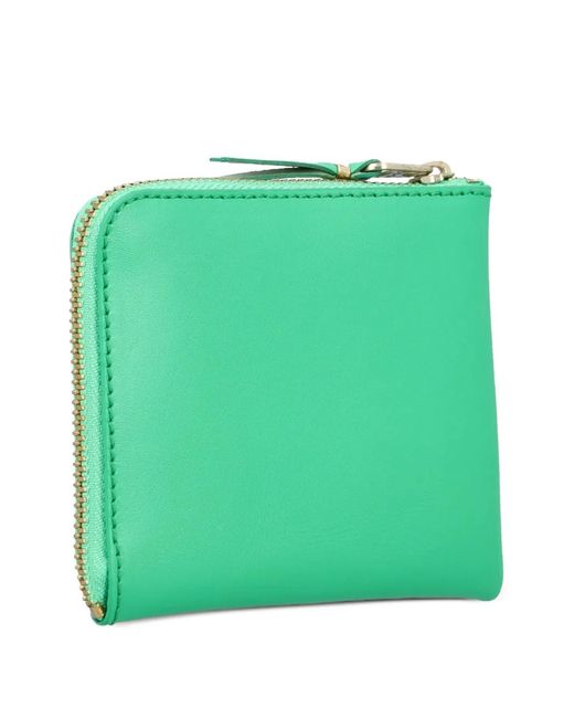Comme des Garçons Green Zip Small Leather Wallet