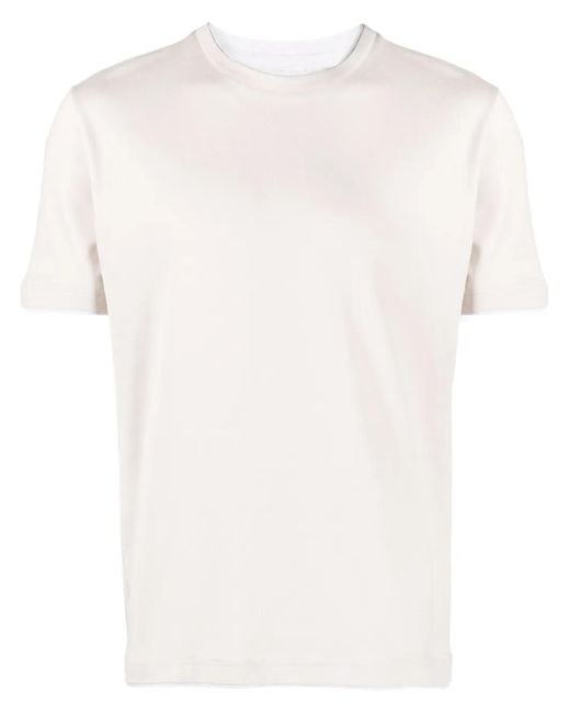 Eleventy White Crew-Neck Cotton T-Shirt for men