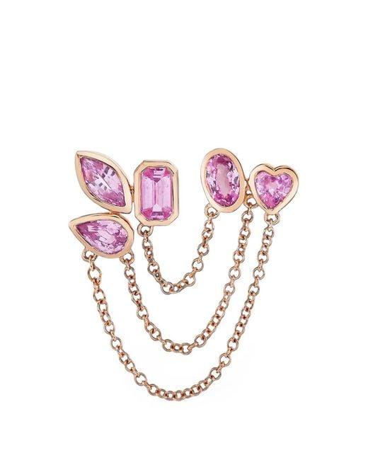 SHAY Pink Sapphire Chain Link Stud Earring