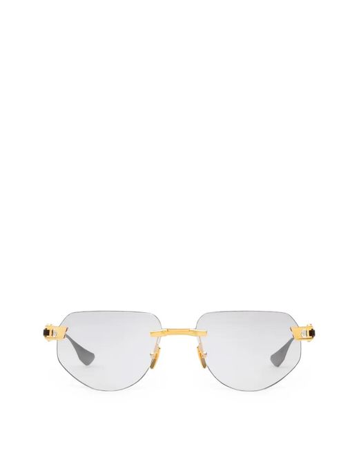 Dita Eyewear White Grand-Imperyn Rimless Geometric-Frame Sunglasses