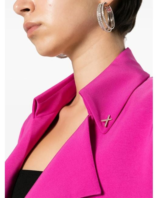 Blazer corto con botones de cristales Genny de color Pink