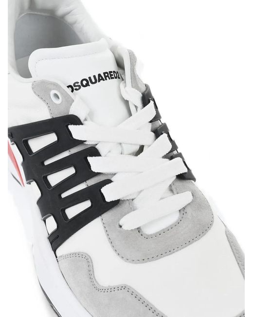 DSquared² White Slash Panelled Sneakers for men