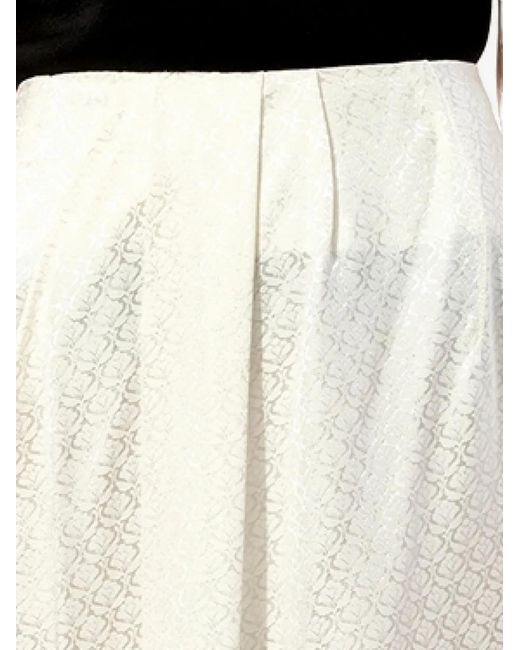 Balenciaga White Pleated Satin Skirt