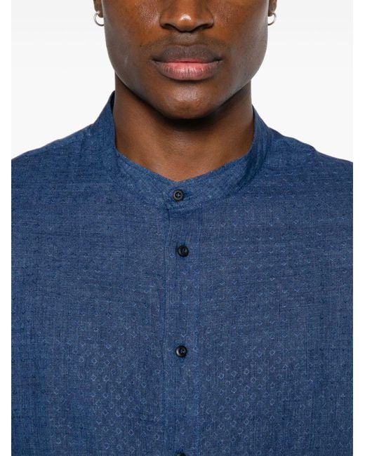 Camisa con motivo en jacquard Brunello Cucinelli de hombre de color Blue