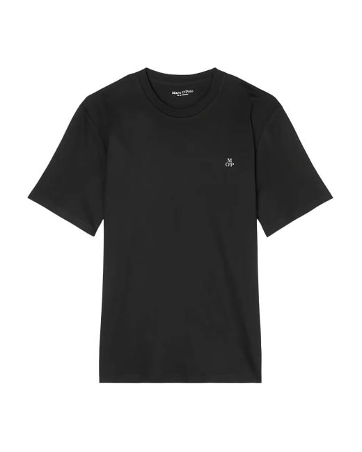 Marc O' Polo Black Logo-Embroidered T-Shirt for men