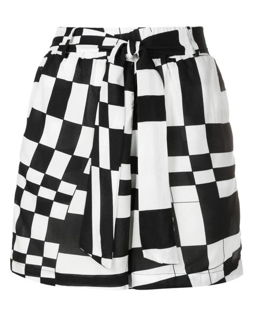 Amir Slama Black Geometric-Print Shorts