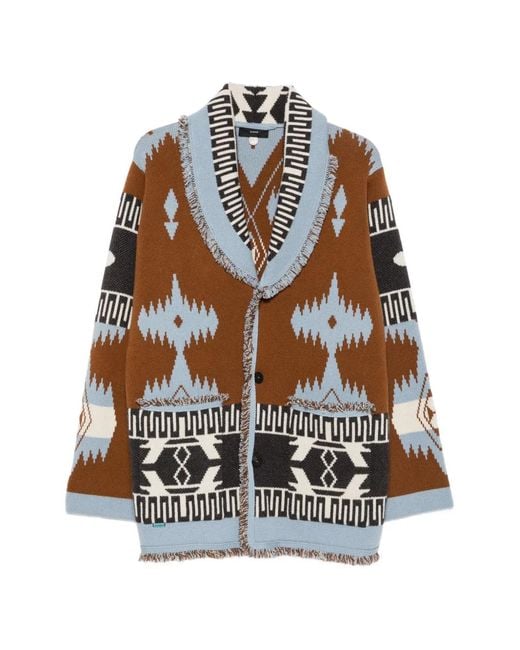 Alanui White Fringe-Trimmed Cardigan for men
