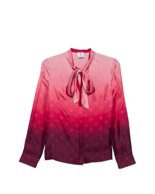 Casablanca Pink Gradient Bow Shirt