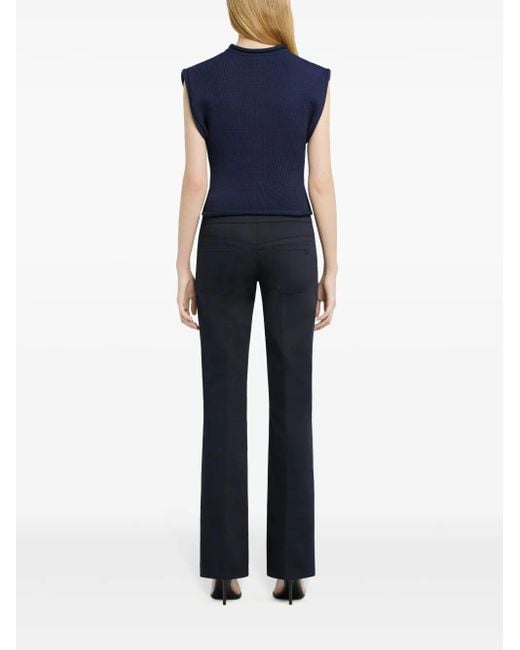 Courreges Blue Ribbed T-Shirt