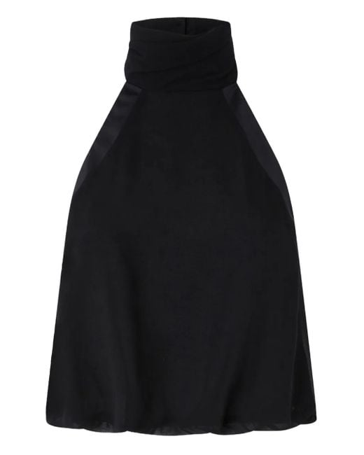 Pinko Black Halter-Neck Satin Top