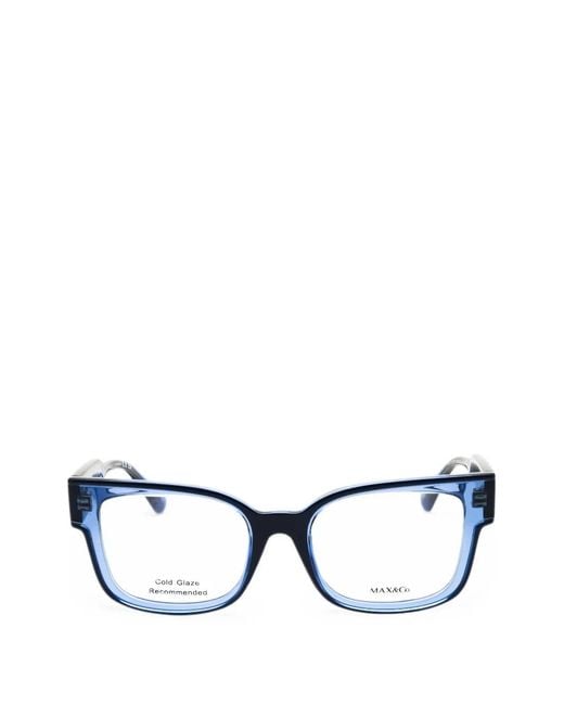 MAX&Co. Blue Rectangle-Frame Glasses
