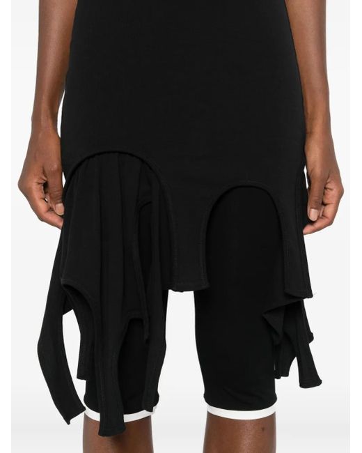 Abito Corto Con Frange di Alexander Wang in Black