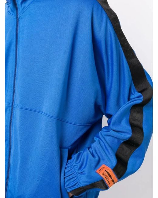 Heron Preston Blue Logo-Tape Track Jacket for men